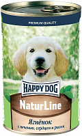 Happy Dog Natur Line Ягнёнок с печенью, сердцем и рисом для щенков, 410 гр